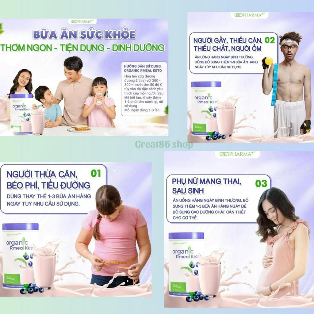 Bữa ăn lành mạnh Organic Rmeal Keto Dr Lacir  tăng sức đề kháng kiểm soát cân nặng, bổ sung dinh dưỡng, 300g và 560g