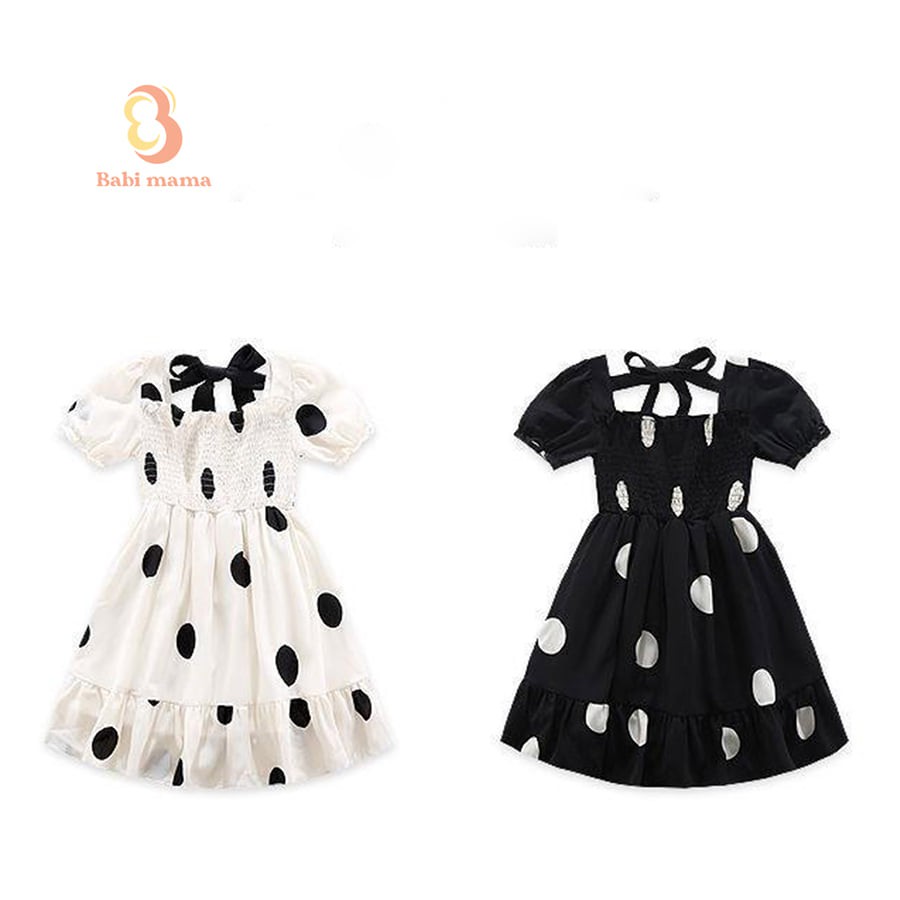 [Mã FARSBRT51 giảm 20K đơn bất kỳ] Váy Bé Gái Dáng Xòe Chấm Bi Size 14 - 40kg [V07] - Babi mama