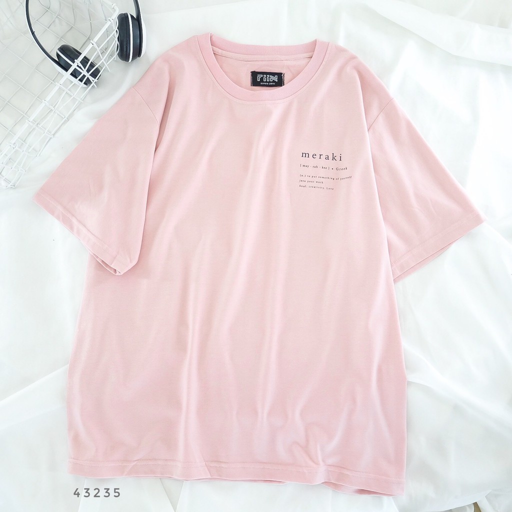 Áo thun tay lỡ MERAKI nhiều màu Ulzzang - Made by Fiin