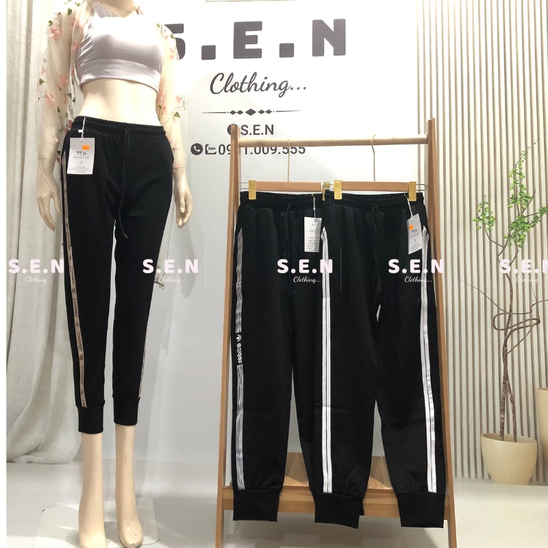 Quần thể thao bo gấu, sọc 2 bên chất umi hàn cực dày đẹp