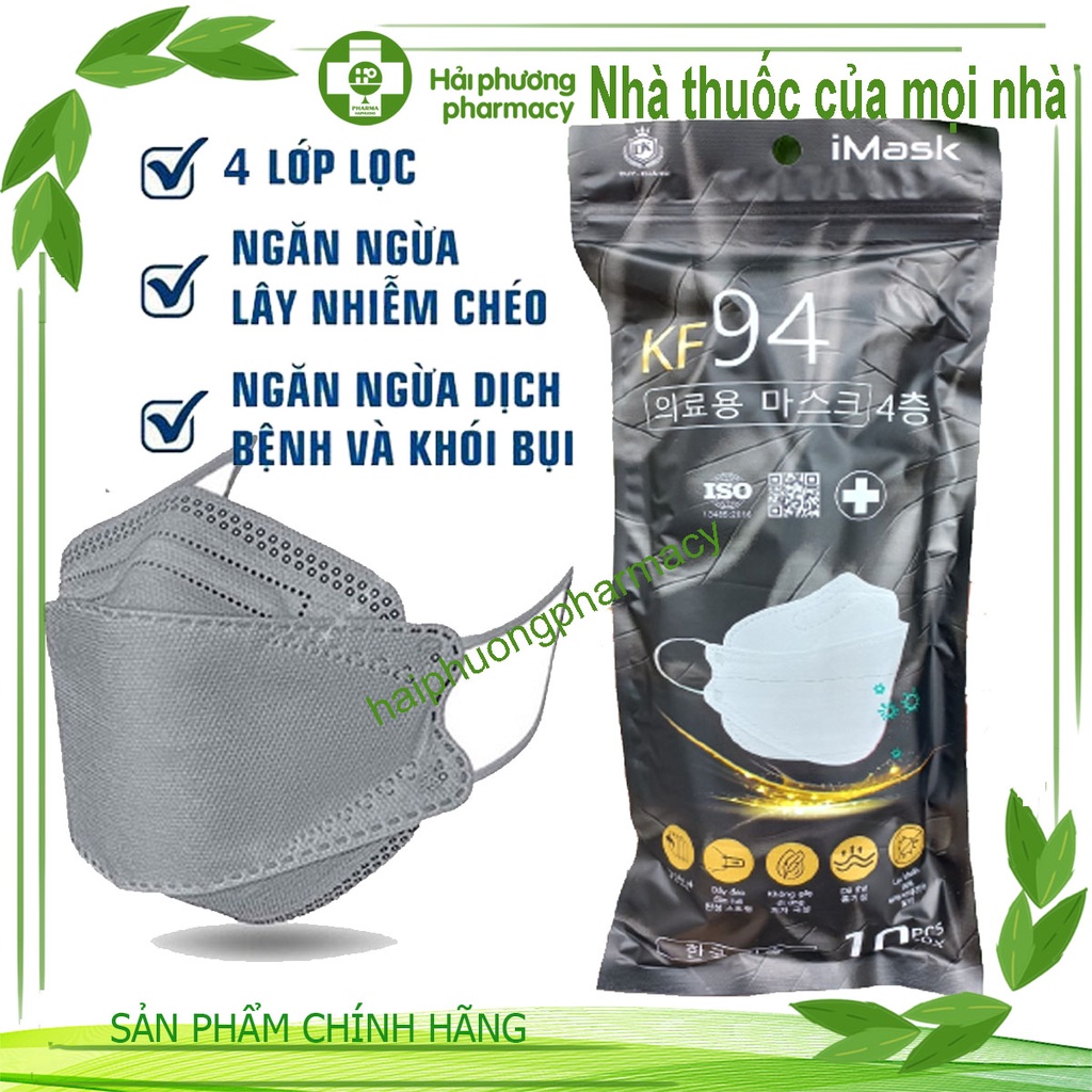 Khẩu Trang 4D Kiếu Dáng Hàn Quốc KF94 , Màu Trắng, kháng Khuẩn, Chống Bụi
