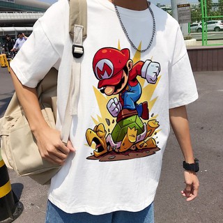 Áo thun tay lỡ UNISEX Nam Nữ - MARIO ĐẠP NẤM