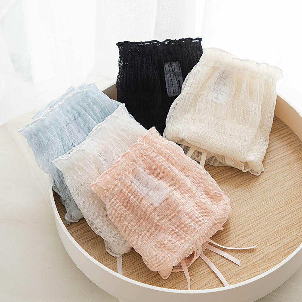 Quần Lót Lưới Cotton Lưng Vừa Không Đường May Đính Nơ Trong Suốt Thoáng Khí Gợi Cảm Cho Nữ