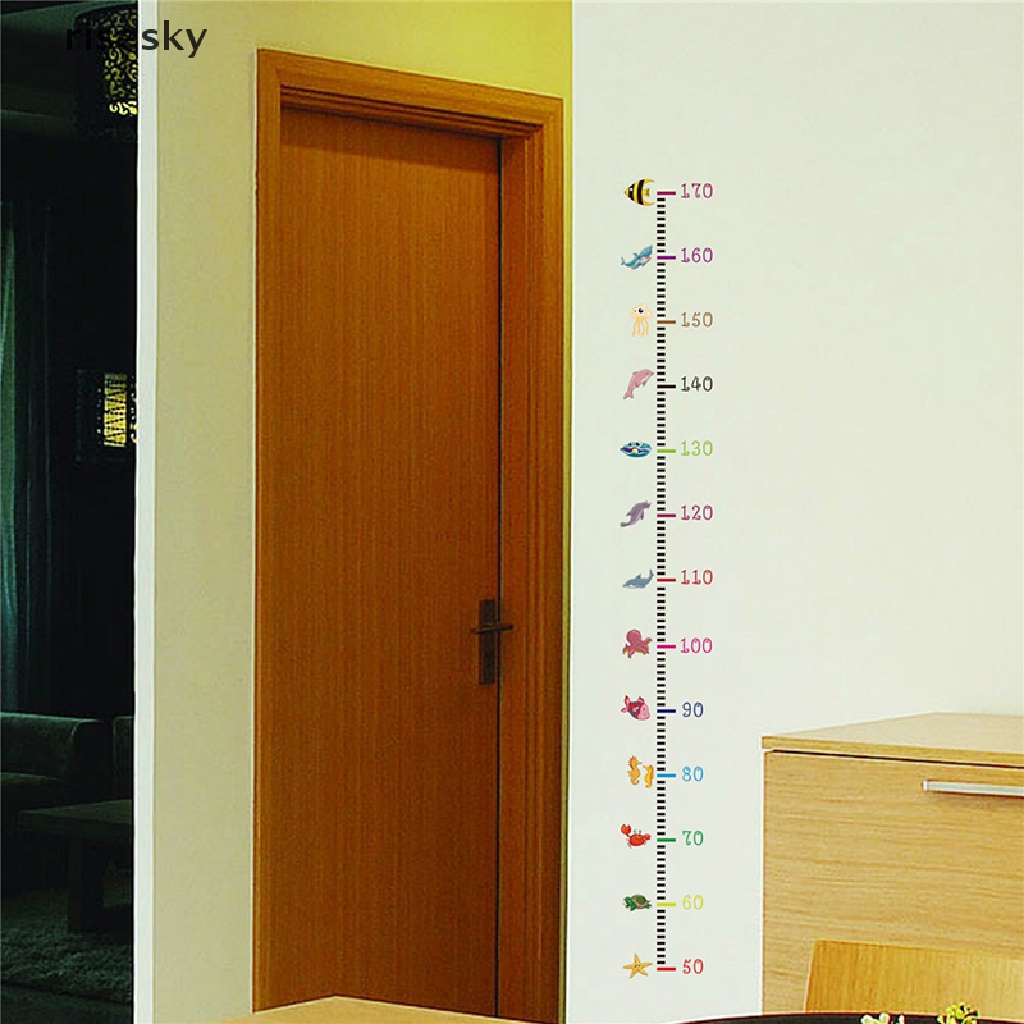Thước Đo Chiều Cao Dán Tường DIY Hình Động Vật Hoạt Hình Đơn Giản ♨Trên đó