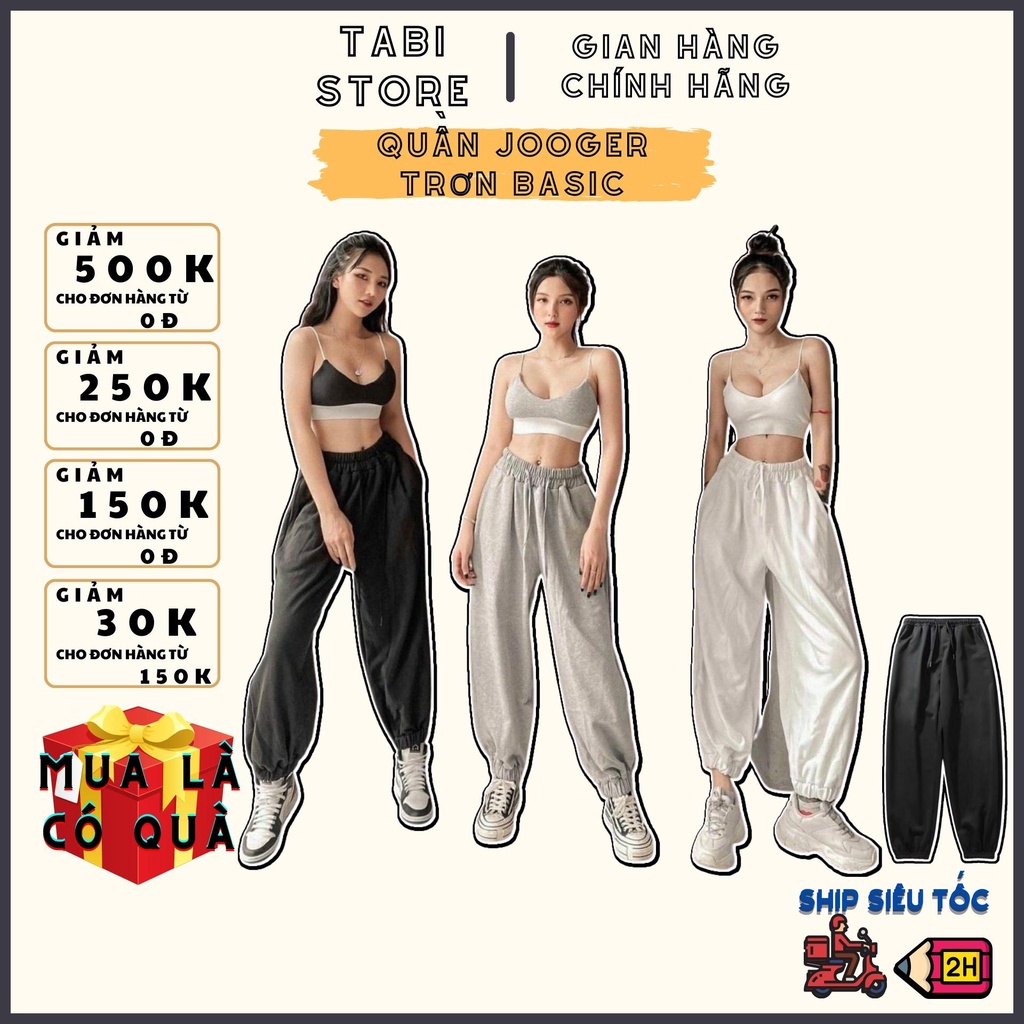 Quần jogger dưới 68kg tabistore - Trơn bó ống chun