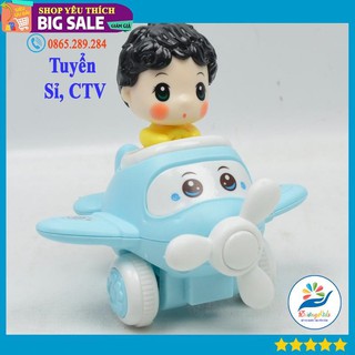 [KM giá sốc] [Mã TOYJAN hoàn 20K xu đơn 50K] Mô hình Bé ngồi máy bay chạy bánh đà cực đáng yêu