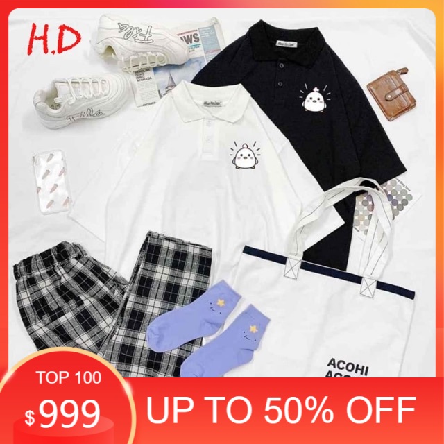 Sét áo polo gà hát + quần kẻ đen HĐ12 , sét áo nam nữ,  sét bộ mặc ở nhà MODY