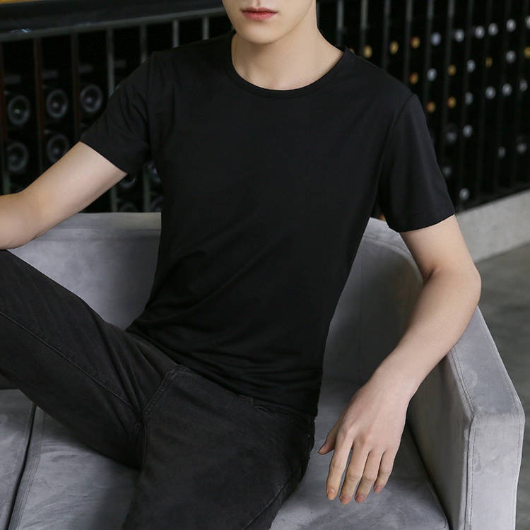 Mẫu áo thun basic nam nữ cổ tròn trơn trắng đen vải cotton mềm mại thoáng mát - KO Fashion Store
