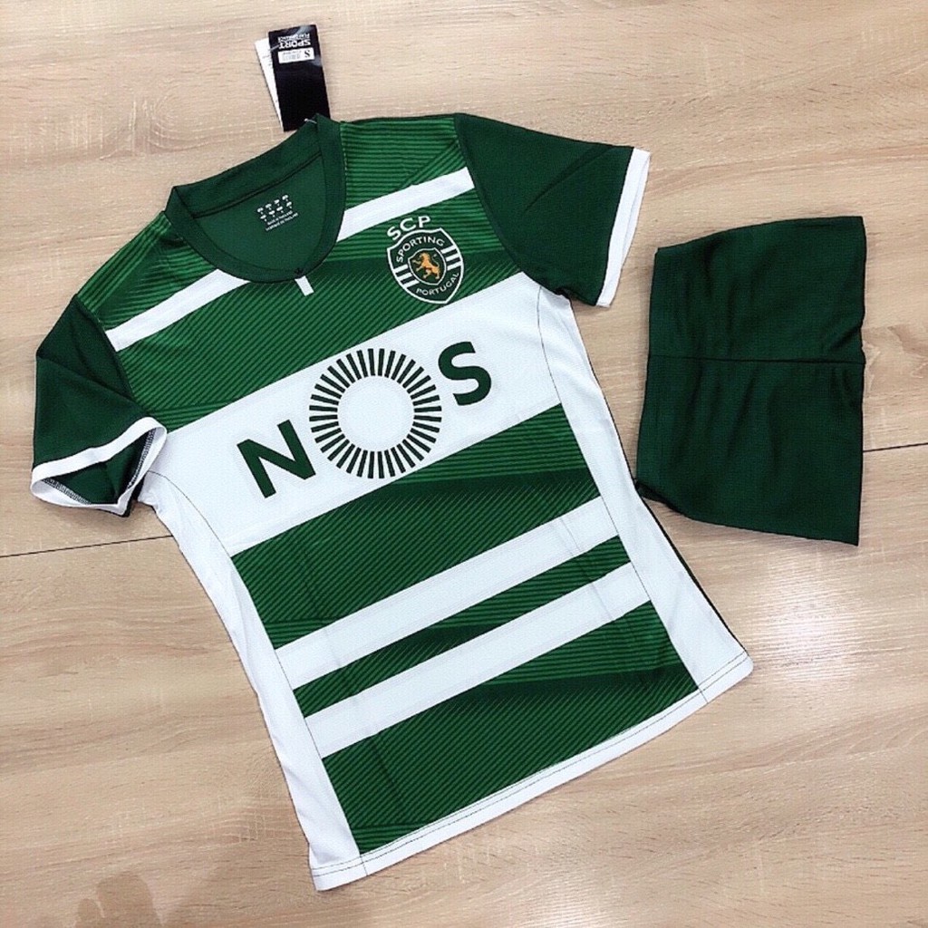 Bộ quần áo đá bóng đá banh clb Sporting Lisbon - chất vải dệt kim nhật khẩu - aobongda999.vn
