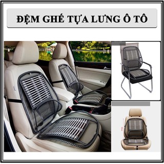 Tấm đệm lót tựa lưng ô tô ghế văn phòng đệm ghế tựa lưng lưới trúc massage lưng chống mỏi và giảm căng thẳng stress