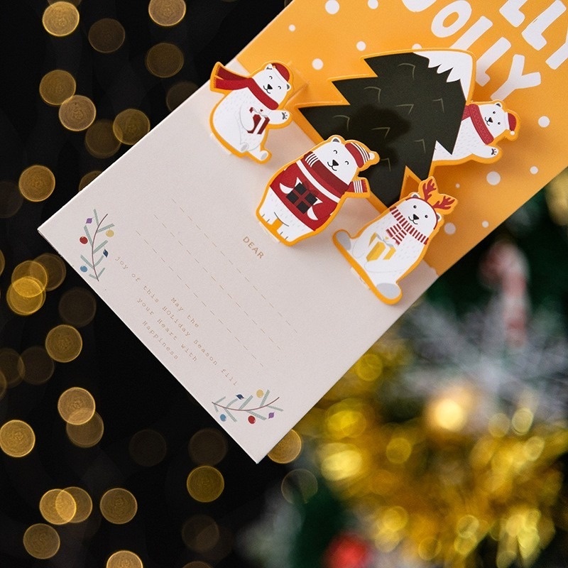 Thiệp giáng sinh 3D hình ông già Noel dễ thương