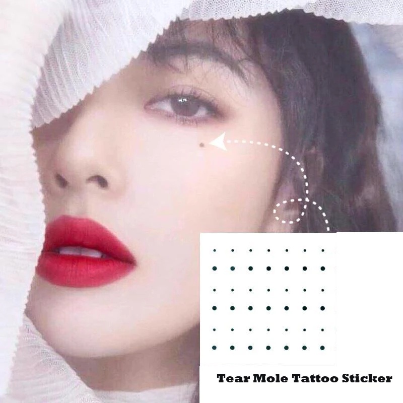 1 Tờ Miếng Dán Hình Xăm Tạm Thời Màu Đen Không Thấm Nước
