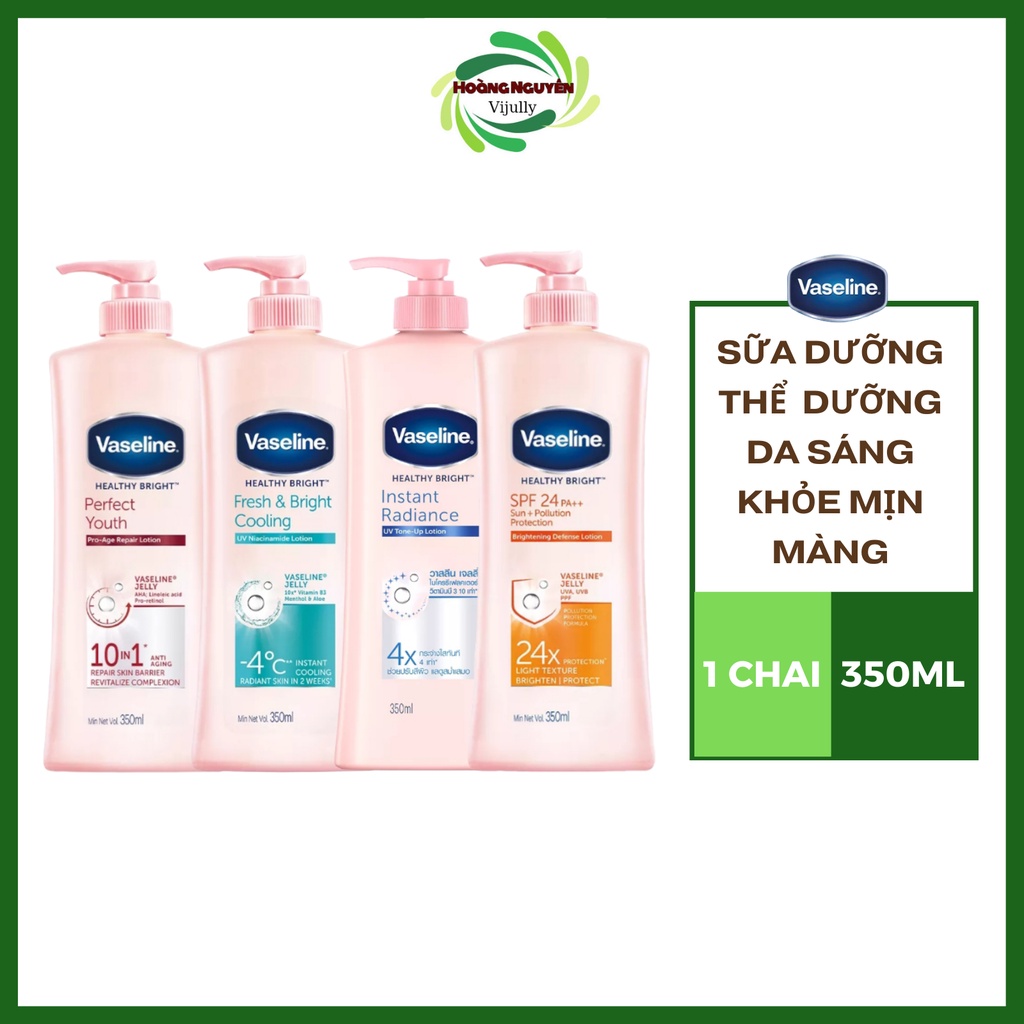 Sữa dưỡng thể Vaseline dưỡng da sáng khỏe mịn màng 350ml