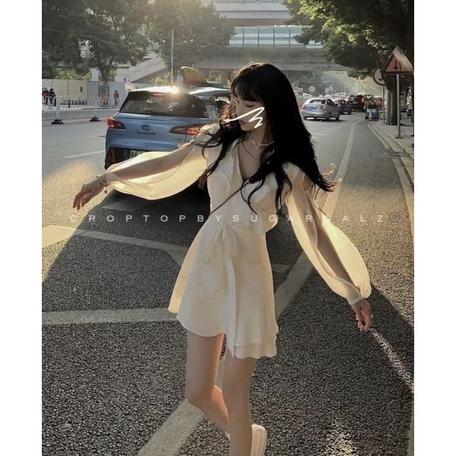 |KÈM VIDEO| Váy đầm Fairy tay phồng voan kính vạt chéo dáng công chúa đi prom - by SGGz