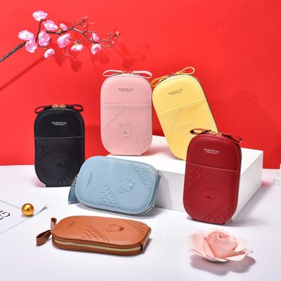Túi đeo chéo đựng điện thoại dáng dài có khóa kéo phong cách Nhật hàn xinh xắn