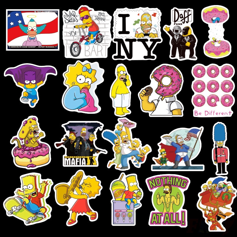 100Pcs/Set ❉ The Simpsons - Series A Giấy và decal dán tường ❉ Cartoon TV Show Mixed Laptop Skateboard Doodle Stickers