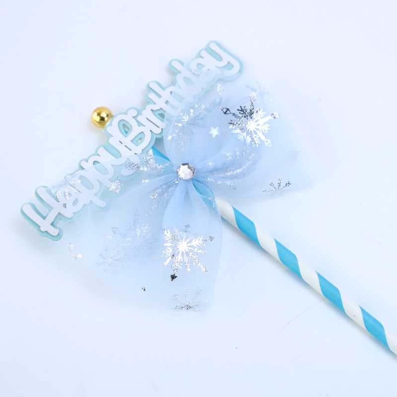 đồ sinh nhật phụ kiện bánh [FREESHIP] que cắm happy birthday nơ vải