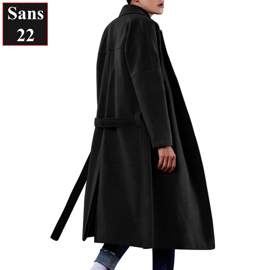Áo măng tô nam form rộng Sans22 khoác dạ blazer dáng dài mangto hàn quốc đen bigsize to cỡ lớn 3xl 4xl 5xl 90kg 100kg