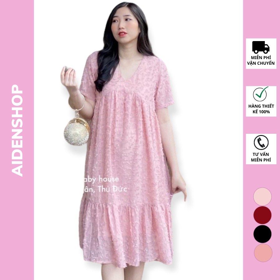 Váy bầu thời trang dự tiệc Aidenshop đầm bầu suông thiết kế nhiều màu