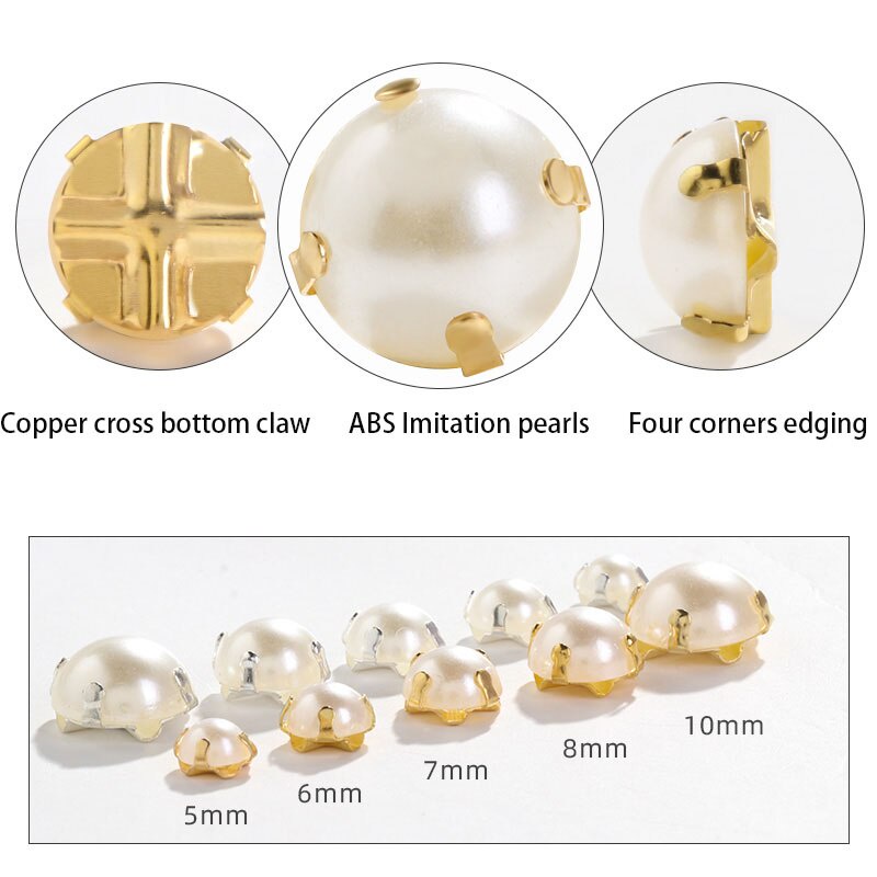 Set 100 Hạt Ngọc Trai 5-10MM Bằng Nhựa ABS Dùng Làm Đồ Trang Sức Diy