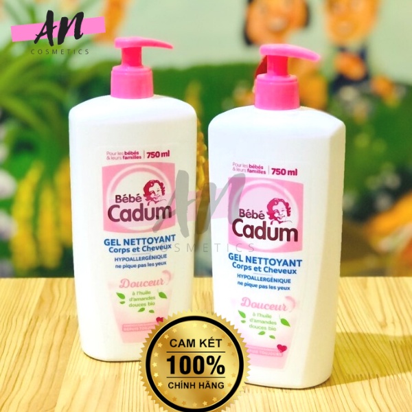 Sữa tắm gội cho trẻ sơ sinh Bebe Cadum Gel Nettoyant Corps Et Cheveux 750ml