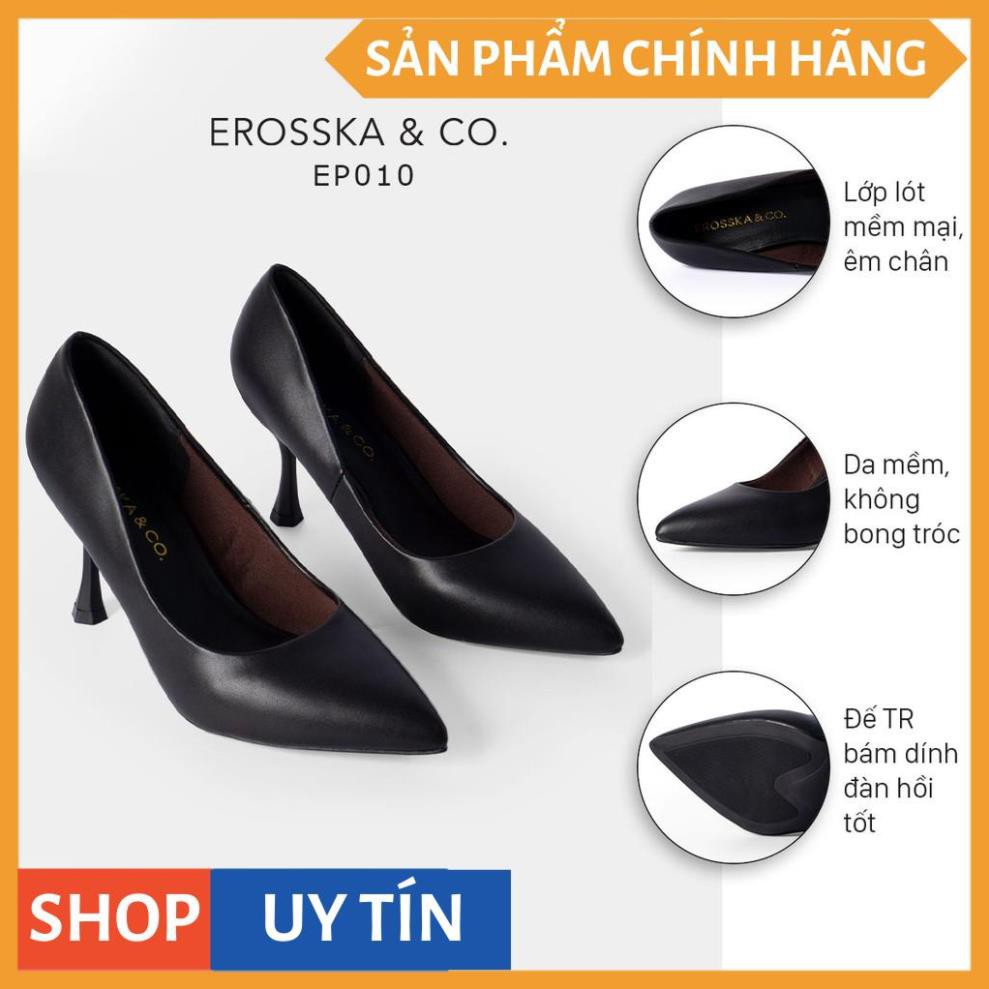 Giày cao gót Erosska thời trang mũi nhọn kiểu dáng cơ bản cao 8cm màu nude _ EP010 | BigBuy360 - bigbuy360.vn