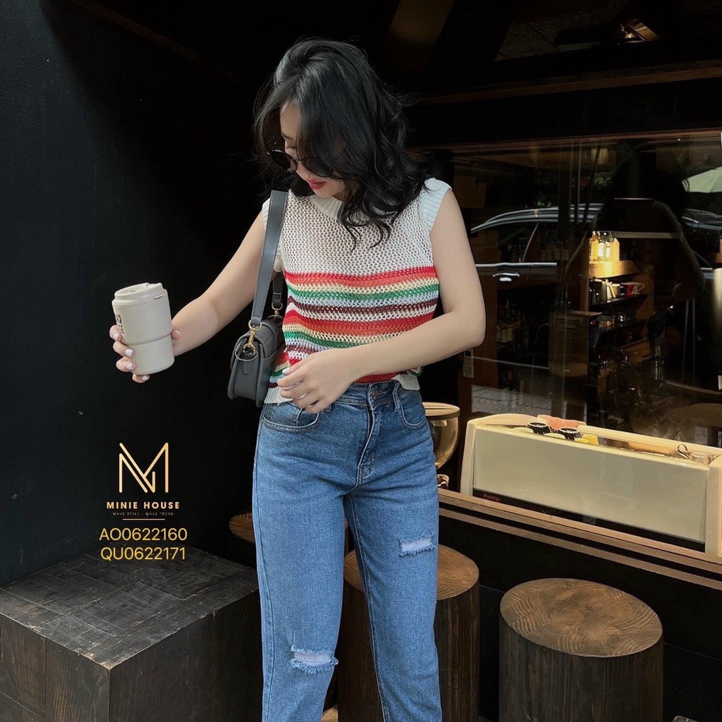 Áo len lưới sát nách sắc màu,thoáng mát,cực dễ mix đồ,hàng quảng châu đẹp mê-Minxy shop