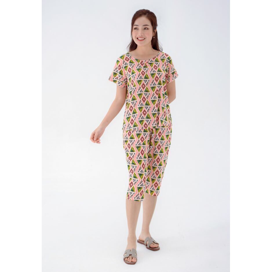 Bộ mặc nhà Winny lanh quần lửng áo ngắn tay