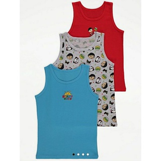 Set 3 áo ba lỗ hoạt hình chất cotton cho bé trai G.eorge A.uth size 2/3y đến 8/9y