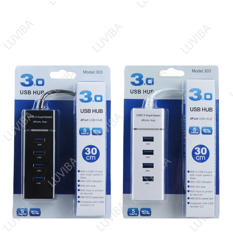 Hub usb 3.0 bộ chia cổng usb 4 port 4 cổng máy tính laptop LUVIBA HB04