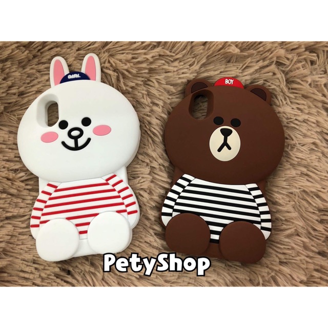 Ốp brown cony mặc áo iphone X