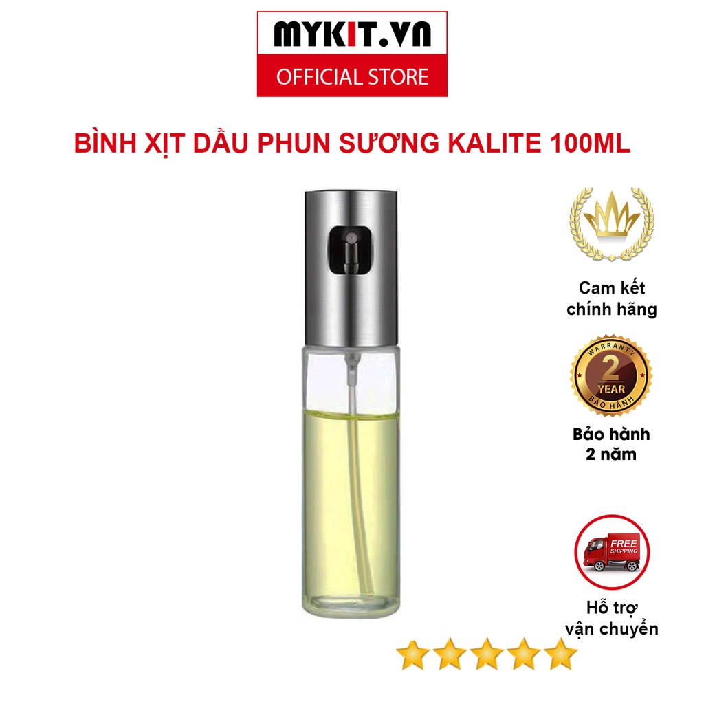 Bình xịt dầu phun sương Kalite, dung tích 100ml, chất liệu thủy tinh