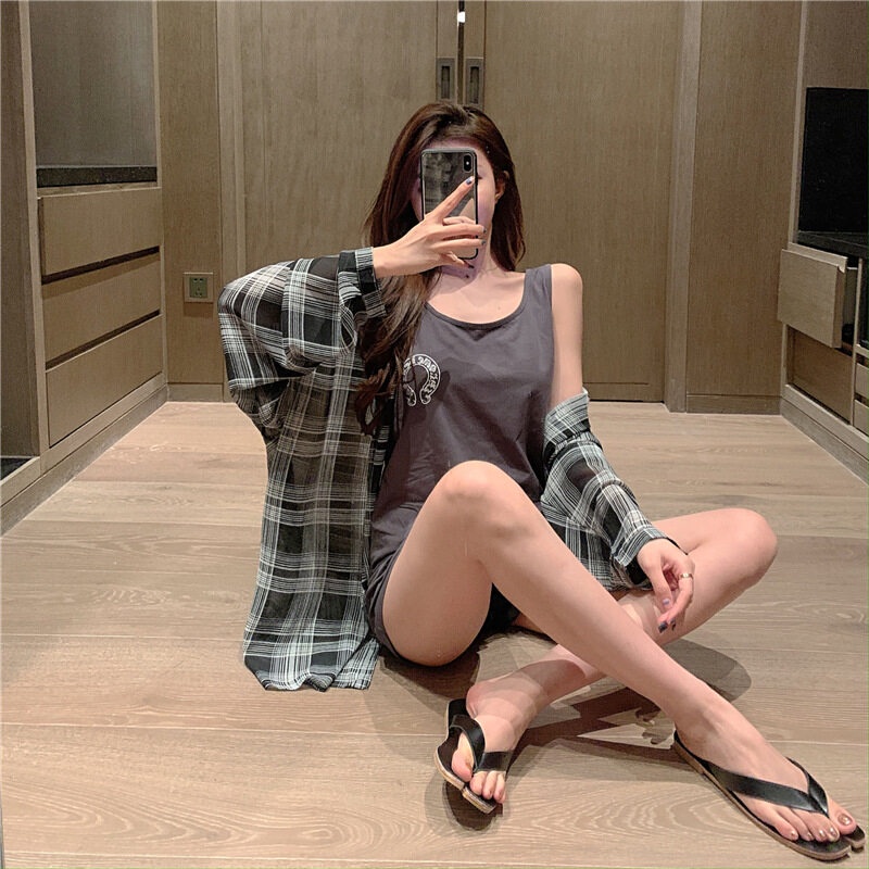 Áo sơ mi caro YEYA tay dài dáng rộng phong cách hàn quốc cho nữ