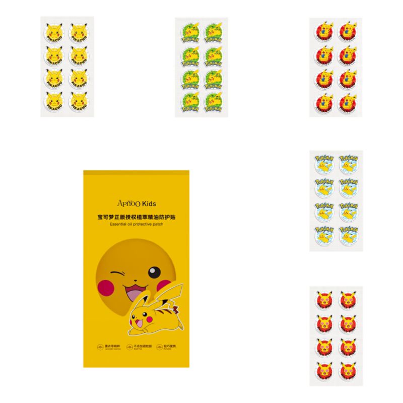 Set 40 miếng dán chống muỗi APIYOO dòng Pokémon không chứa DEET