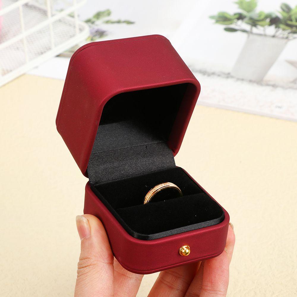 Hộp Đựng Trang Sức Bằng Da PU Hình Vuông Tiện Dụng Ốp