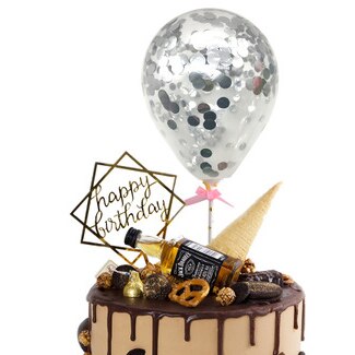 Phụ kiện trang trí bánh kem sinh nhật bằng acrylic hình bong bóng dễ thương