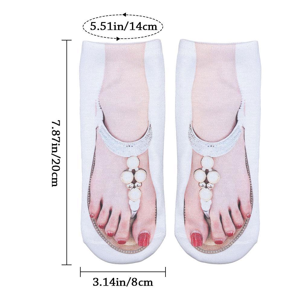 Vớ Cổ Thấp Mềm Mại Thoải Mái In Họa Tiết Vũ Công Ballet 3D Cho Người Lớn