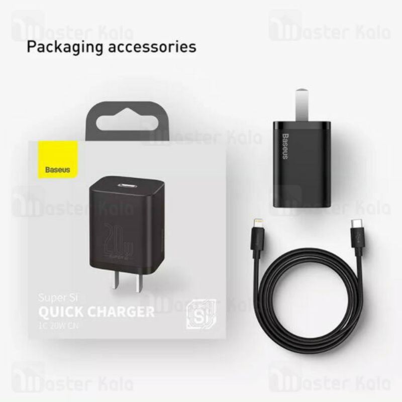 Bộ Sạc Nhanh Baseus 20W Super Si Mini USB C Hỗ Trợ QC3.0 PD Cho iPhone 12 / dây sạc 20W