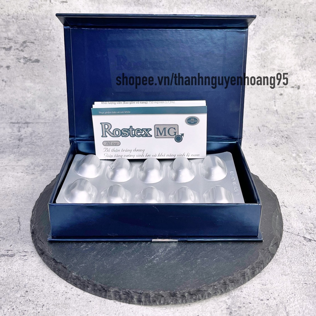 Viên uống ROSTEX MG hỗ trợ tăng cường sinh lý, bổ thận tráng dương – Hộp 10 viên