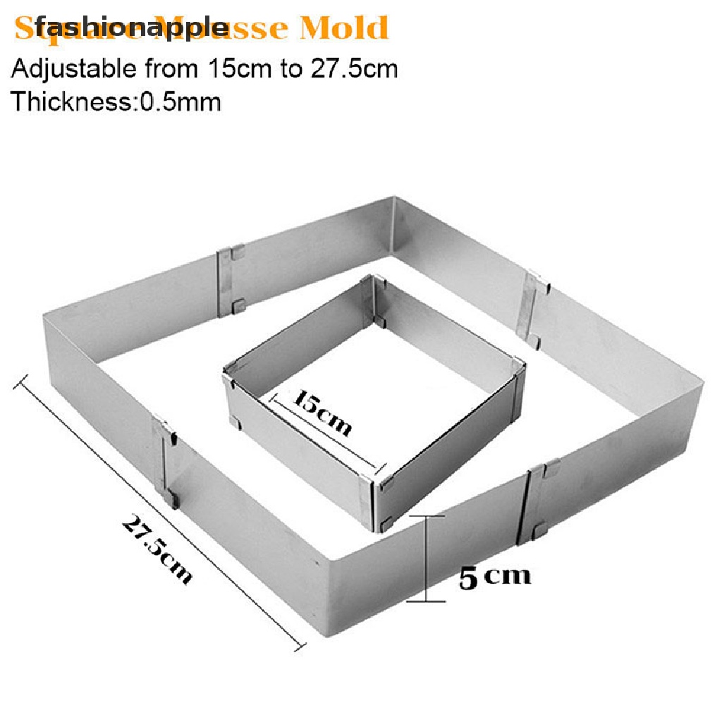 Khuôn làm bánh Mousse hình vuông bằng thép không gỉ tùy chỉnh tiện dụng