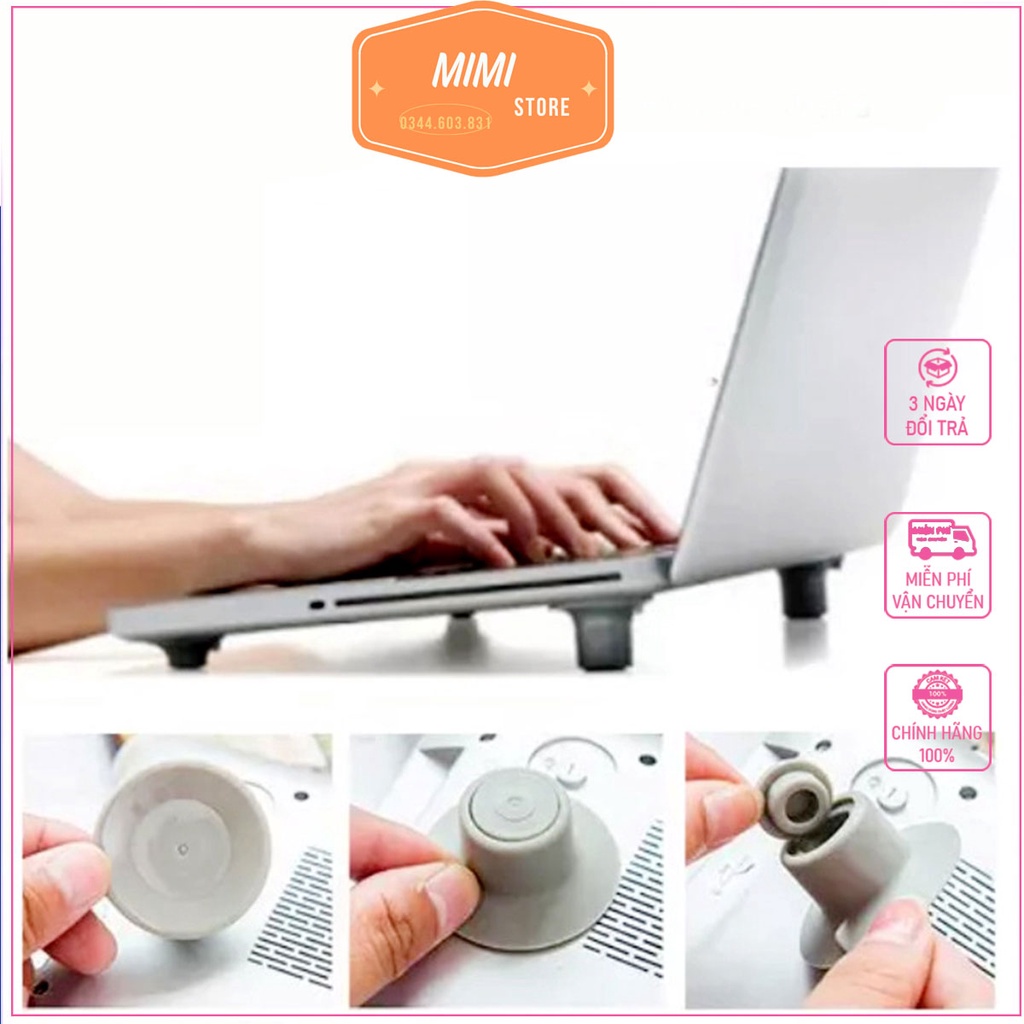 Combo 4 nút lót cách nhiệt laptop bằng silicon chống trơn trượt giúp giảm độ nóng cho pin