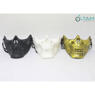 Mặt nạ đầu lâu che nửa mặt nhựa cứng HLW-MN-68 TAN