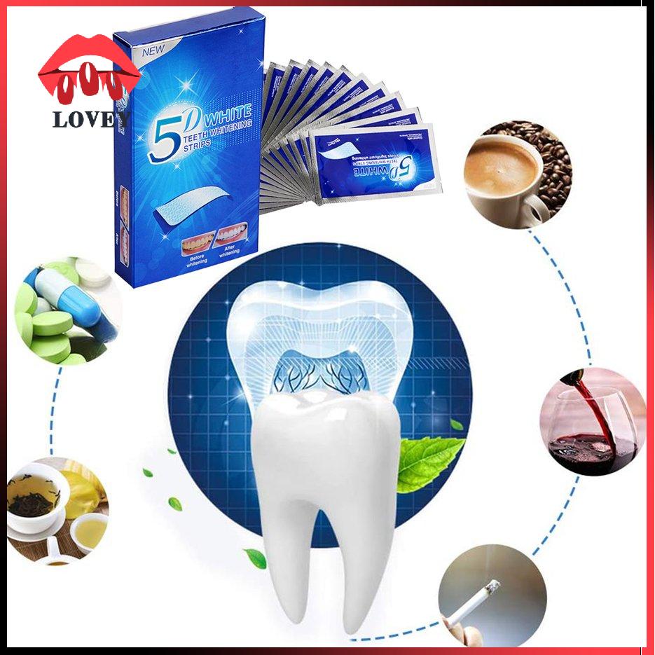 [Hàng mới về] Set 7 cặp miếng dán gel làm trăng răng 5d