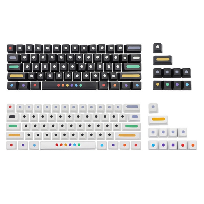 Bộ 71 Nút Bàn Phím OEM PBT Nhuộm Họa Tiết Chấm Bi Cho Gateron Kailh Cherry MX