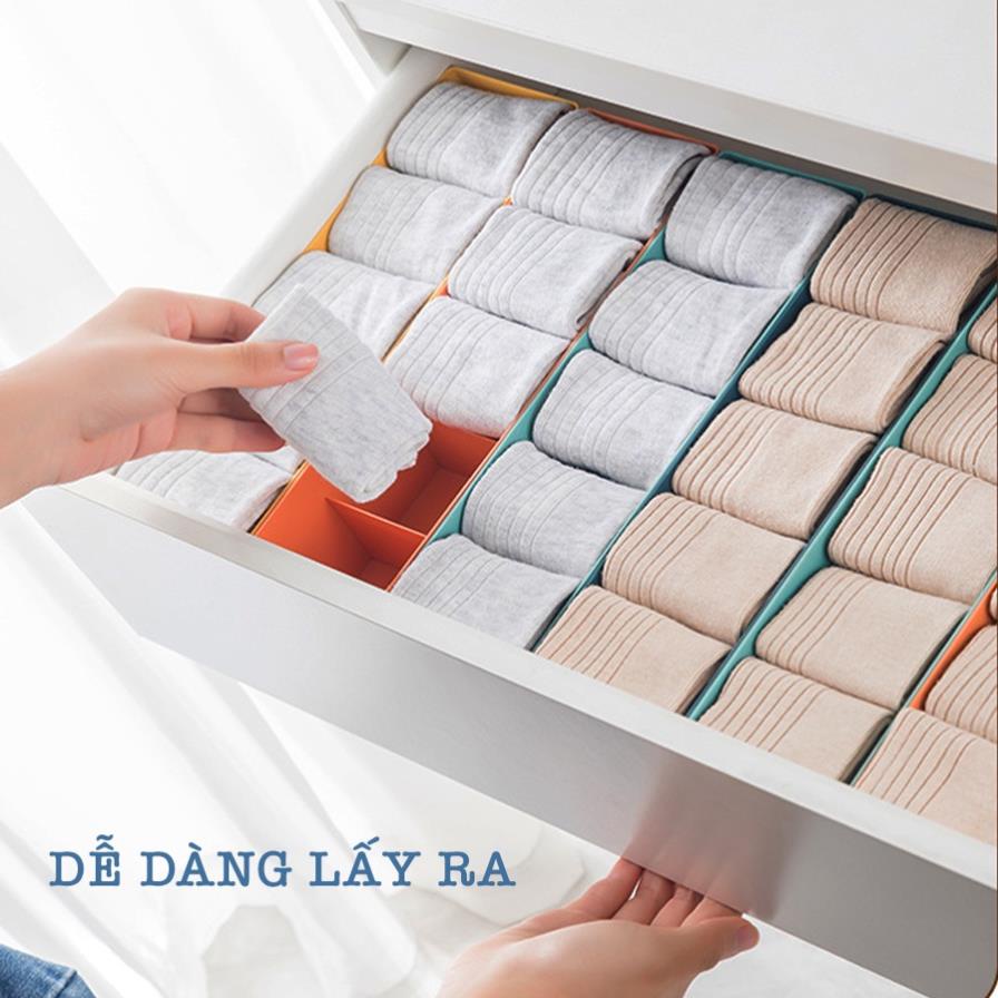 Hộp Đựng Đồ Lót, Tất Vớ Bằng Nhựa Chia Ngăn Gọn Gàng Nhiều Màu P010 [Rẻ]