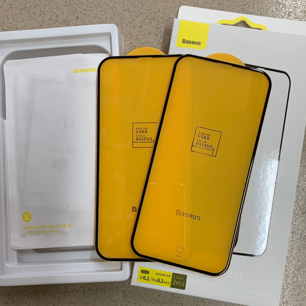 Kính cường lực Baseus full cứng cho Iphone 12 pro 6.1 inch ( 2 miếng/hộp)