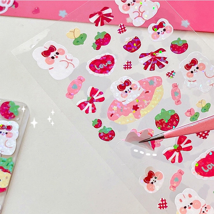 Flowertree 1 Sticker Dán Trang Trí Hình Thỏ Đáng Yêu