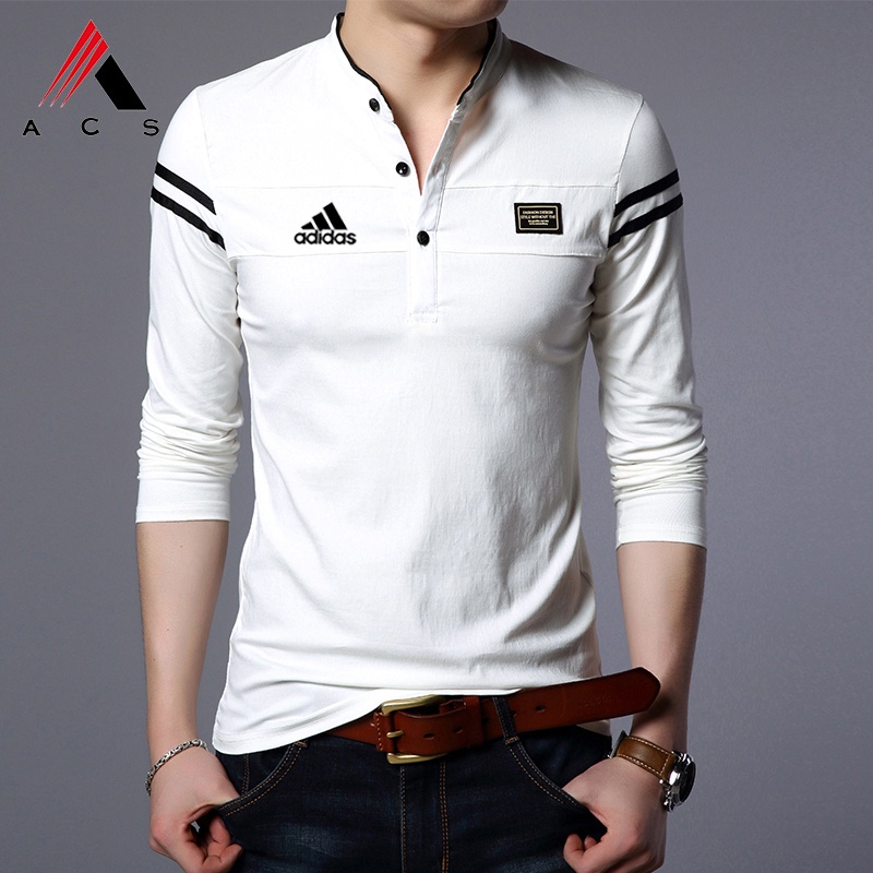 [ Mã 12FASHIONSALE1 giảm 10K đơn 50K ] Áo thun cổ polo tay dài thời trang công sở mùa hè cho nam | BigBuy360 - bigbuy360.vn