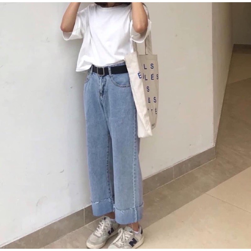 QUẦN BÒ SUÔNG TRƠN LẬT GẤU