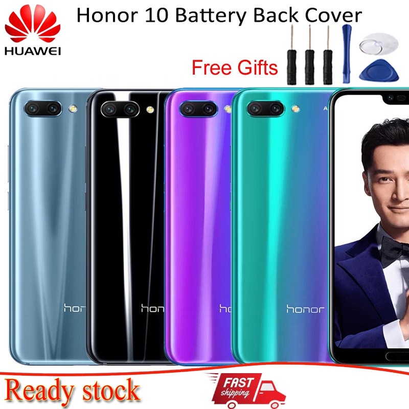 Nắp lưng Nắp pin Huawei Honor 10 Vỏ thay Huawei Honor 10 Sim Tray với ống kính máy ảnh Ốp lưng Huawei điện thoại di động chính hãng cho nắp lưng Huawei Honor 10 Mặt sau ốp lưng